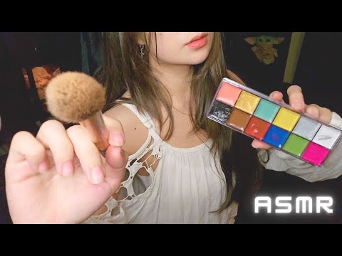 ASMR  - Whispered Personal Attention Halloween Makeup Tapping Mouth Sounds Mic Triggers For Sleep