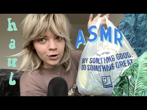 Thrift haul ASMR pt 2 ~ fabric scratching, mic sounds, show + tell 🧵🪡 (Patreon snail mail preview)