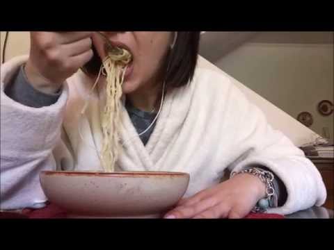 ASMR Cooking and Eating Noodles and Dessert (Italian Babà)