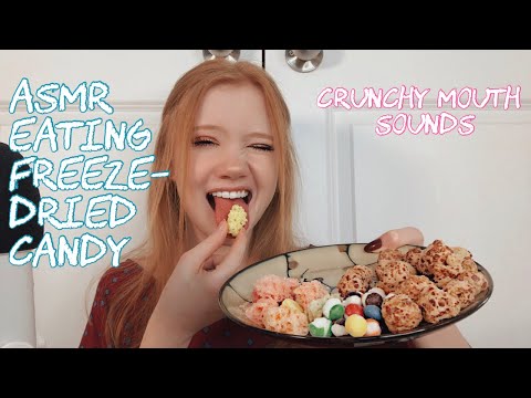 ASMR~ eating FREEZE DRIED candy | CRUNCHY MOUTH SOUNDS
