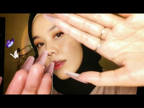 ASMR Relaxing Personal Attention (Face Massage, Plucking Negative Energy) -Layered Sounds