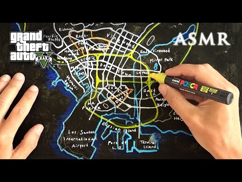 ASMR 1hr GTA 5 | Drawing Map of Los Santos | Grand Theft Auto V