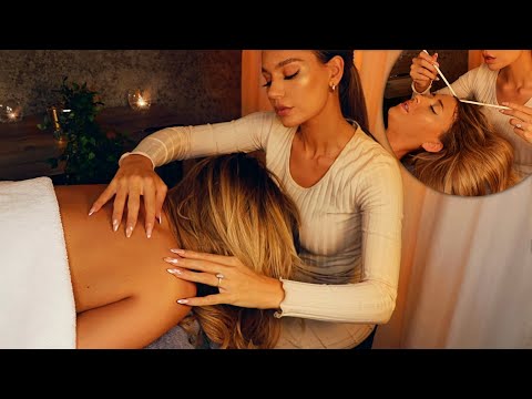 Real Person Skin Tracing ASMR & Hair Inspection | Head massage & Face Tracing With Nails