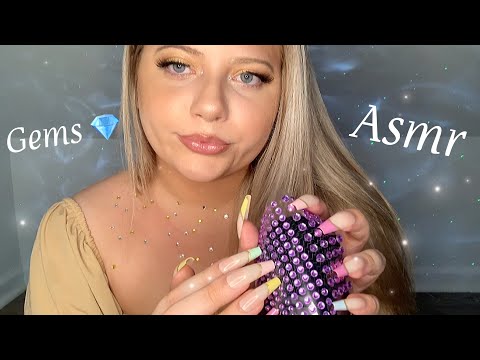 ASMR With Gems | Textured Scratching, Skin Scratching & Tapping 💎