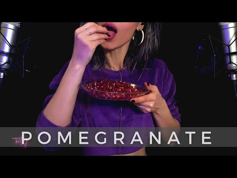 ASMR Mukbang | Pomegranate Eating & Stomach Growling ASMR (No Talking)