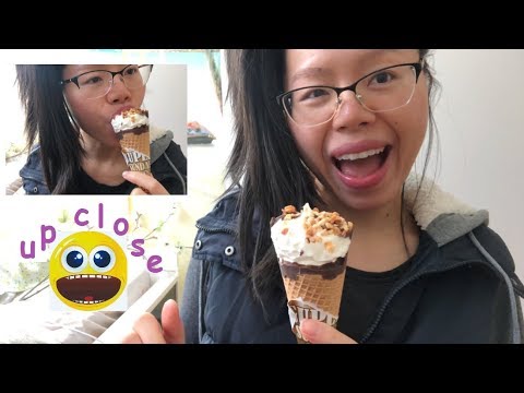 ASMR NOM NOM *Up Close* Eating an ICE CREAM CONE in 10 Degree Weather, niiiiice! lol 🍦😋