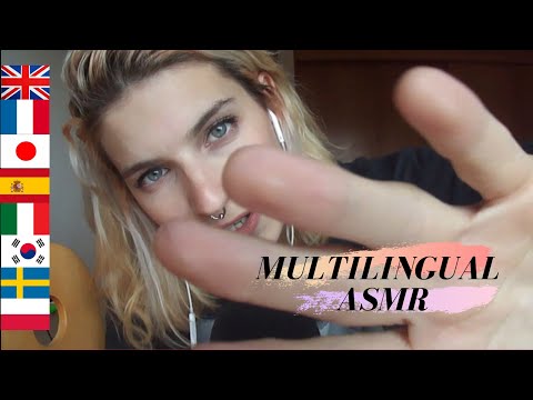 ASMR | Repeating TICKLE in 8 Different Languages + Hand Movements