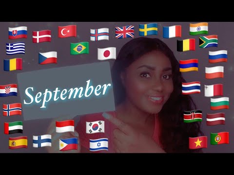 ASMR | How To Say SEPTEMBER in 30 Different Languages | CROATIAN FINNISH RUSSIAN KOREAN