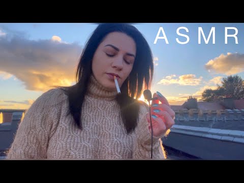 ASMR | Relaxing Rooftop Ramble 🌞 (Hand Movements, Whispering & Smoking)