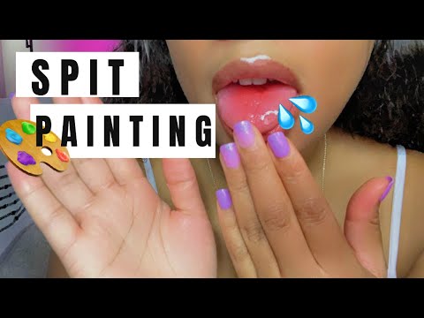 ASMR | spit  painting you 🎨 spit makeup 💄 😴