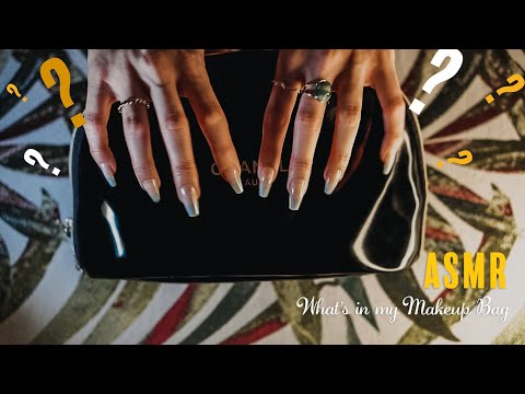 ASMR ~ What's in my Makeup Bag ~ Long Nails, Fast Tapping, Scratching (no talking)