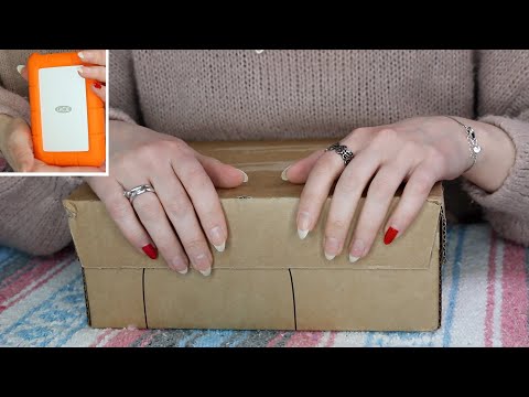 ASMR Whisper Unboxing Package Order | Tapping & Scratching Cardboard | Lacie External Hard Drive
