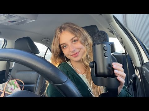ASMR in my car + new mic test | tapping and whispering
