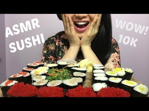 ASMR SUSHI NO TALKING (THANK YOU FOR 10K) EATING SOUNDS | SAS-ASMR