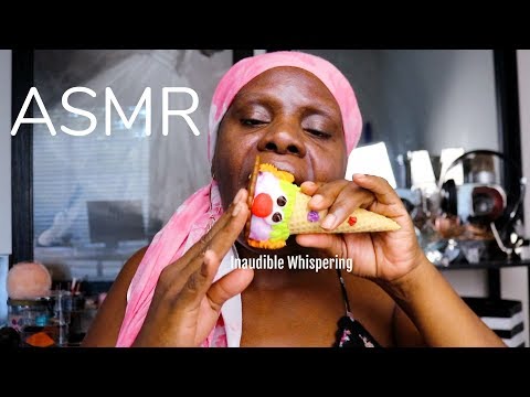 Cone Cotton Candy ASMR Eating Sounds🍦🍬