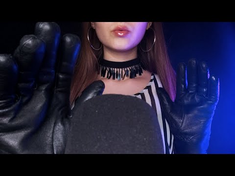 ASMR Leather Gloves Relax Sounds / Scratching & Mic Touching