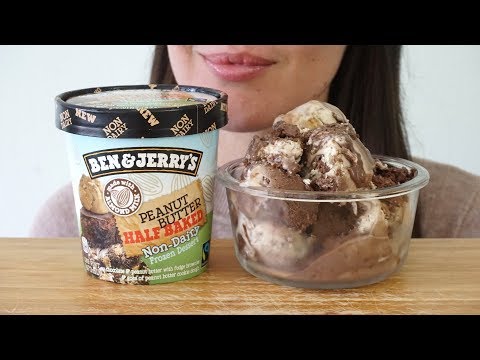 ASMR Eating Sounds: Ben & Jerry's Peanut Butter Half Baked Non-Dairy Ice Cream (Mostly No Talking)