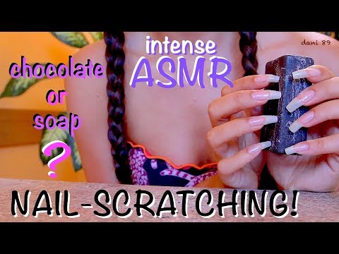 SUPER new NAIL-SCRATCHING! 😍 SOAP or CHOCOLATE? 😏 intense ASMR ✶ scratches side by side ~ close up!