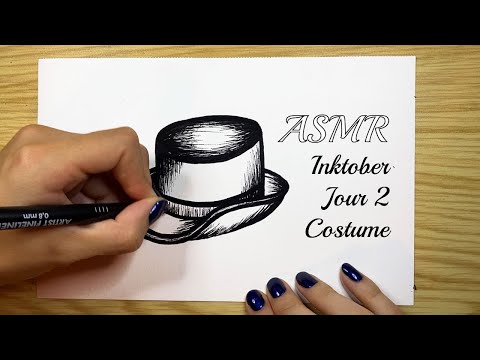 [ASMR] Mon dessin pour le jour 2 de l'Inktober ! Thème Costume ❤️