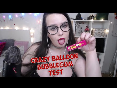ASMR bubblegum test chewing gum and making bubbles ❤️