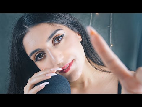 ASMR Tingly Hand Movements And Mouth Sounds (tongue clicking, SkSk, trigger words)