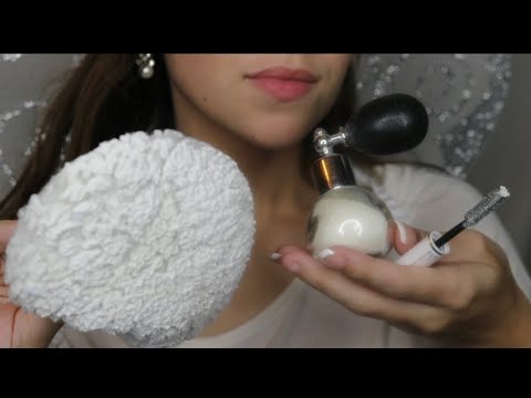 ASMR angel gives you asmr in heaven ☁️👼🏼 lotion sounds and white triggers 🤍