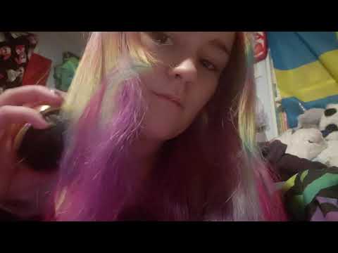 Join me while I brush my rainbow hair before bed [ASMR]