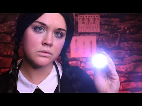 ASMR Cranial Nerve Exam with Wednesday Addams (Mad Scientist Roleplay)
