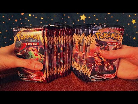 Opening Pokemon Sword & Shield Booster Box ⚔ ASMR Relax Crinkles and Cards Sounds