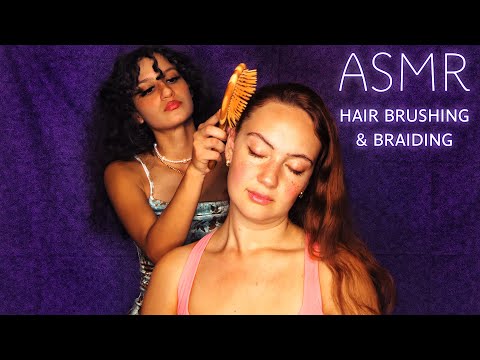 ASMR gentle tingly hair brushing & braiding, Kaitlynn pampers the stunningly gorgeous Anna