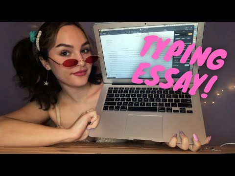 Watch Popular High School Girl Write Her Essay ASMR (actual typing) + *Some Gum Chewing*
