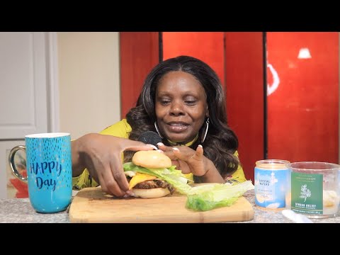 Burger SUPERB DELICIOUS ASMR Eating Sounds (Vegetarian)