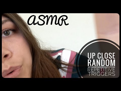 Random Repetitive Up Close Triggers ASMR (Personal Attention, Breathy Sounds, Repeating Phrases)