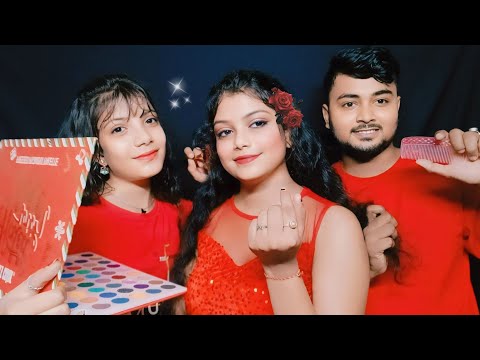 ASMR | My Sister Does My  Relaxing Party Makeup And My Boyfriend Doing My Hairstyle | 💄✨