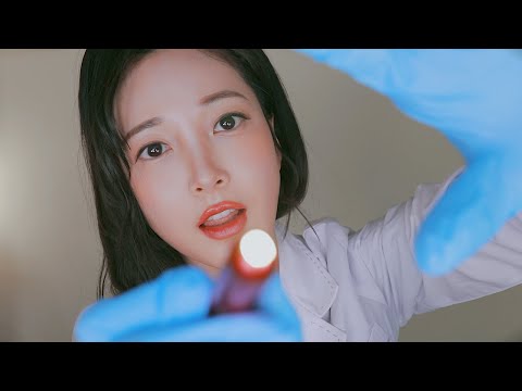 ASMR Medical Checkup Personal Attention (Ear Cleaning,Scalp,Hearing,Eye Exam w Crinkly Coat)