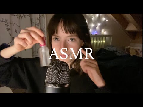 my first ASMR video 💙 | blue yeti random trigger assortment and close up whispering