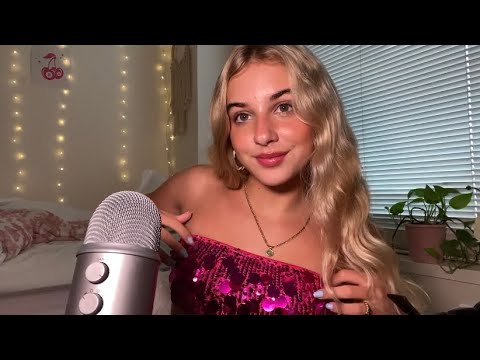 ASMR HOT PINK Triggers 💖 Tapping, Scratching, Textured Shirt Scratching, Whispered Ramble