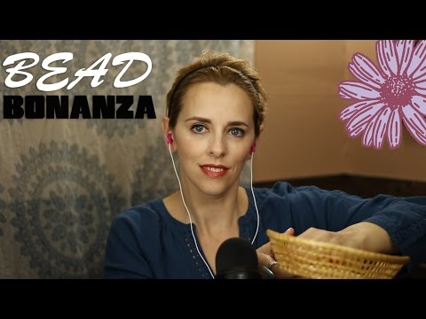 ASMR - BEAD BONANZA | 🔵 Bead Tapping, Dropping in Glass Jar , Shaking in Container 🔵| Whispering