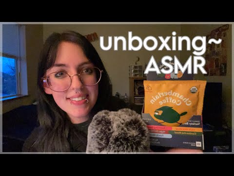 ASMR Chamberlain Coffee Unboxing ~ ear to ear up close whispers, tapping, crinkling