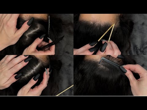[ASMR] Scalp Check, Scratching, Combing On Real Person | Minimal Talking