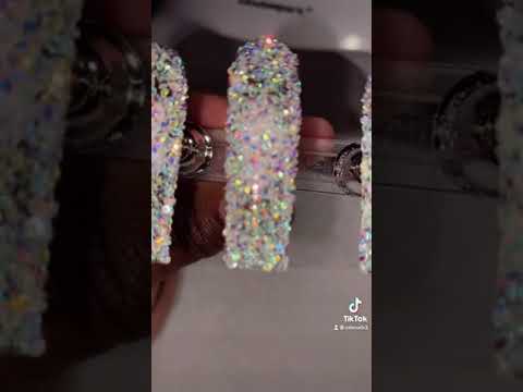 Extra long square bling press on nails