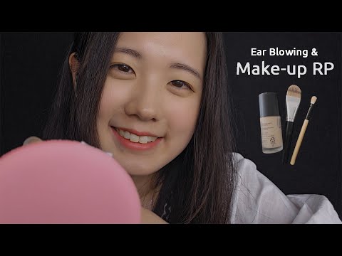 ASMR Ear Blowing & Makeup RP | Brush, Tweezers, Puff, Tapping | No Talking Roleplay 1 Hour