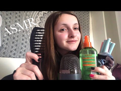 ASMR BRUSHING/COMBING AND CURLNG YOUR HAIR