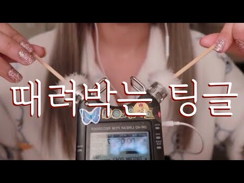[한국어 Korean ASMR] 강력한 팅글 모음 (솜털,나무,쇠,면봉 귀이개) intense ear tingle