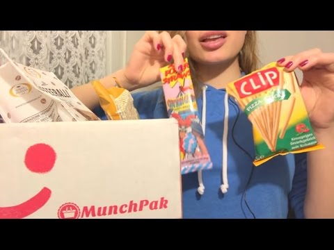 Unboxing MunchPak Package (ASMR Box, Crinkle & Chew Sounds)