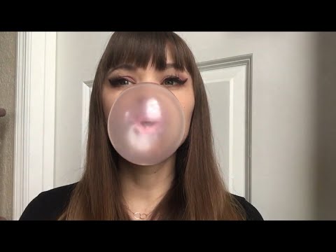 ASMR DUBBLE BUBBLE gum - GIANT BUBBLE aggressive chewing bubblegum