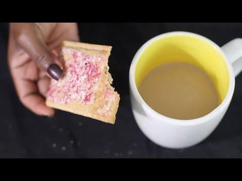 CHERRY POMEGRANATE TOASTER PASTRIES ASMR EATING SOUNDS