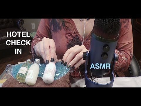 ASMR Hotel Check In Roleplay.  Whispers and Tapping with Acrylic Nails.