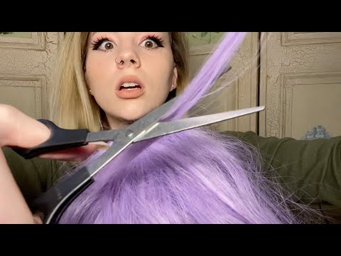 ASMR SUPER CHAOTIC HAIRCUT 😬 (roleplay)
