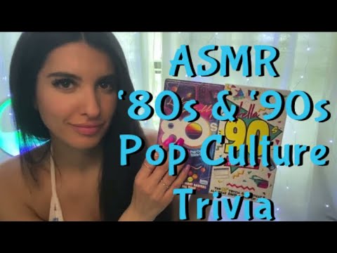 ASMR Whispered Reading of '80s and '90s Trivia Cards (Binaural, Tapping on Cards, Tongue Clicking)